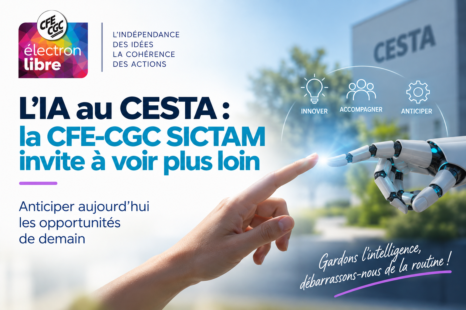 You are currently viewing L&rsquo;IA au CESTA : la CFE-CGC SICTAM invite à voir plus loin